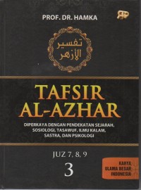 Image of Tafsir Al Azhar Jilid 3: diperkaya dengan pendekatan sejarah, sosiologi, tasawuf, ilmu kalam, sastra dan psikologi