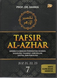 Image of Tafsir Al Azhar Jilid 7: diperkaya dengan pendekatan sejarah, sosiologi, tasawuf, ilmu kalam, sastra dan psikologi