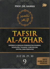 Image of Tafsir Al Azhar Jilid 9: diperkaya dengan pendekatan sejarah, sosiologi, tasawuf, ilmu kalam, sastra dan psikologi